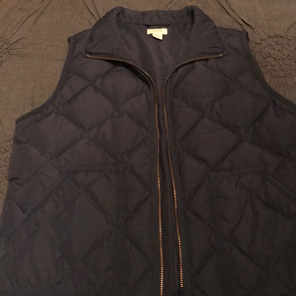 J Crew navy puffer vest